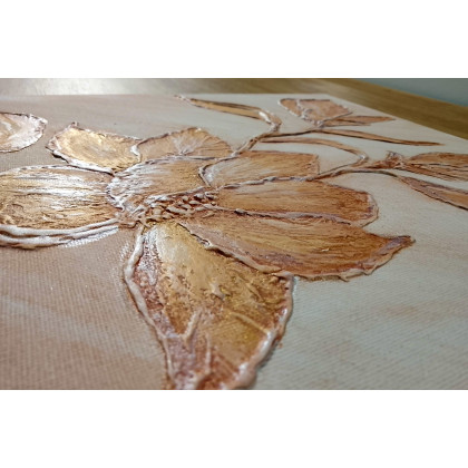 Marzena Dymek - obrazy akryl - WYJĄTKOWY OBRAZ STRUKTURALNY Z TEKSTURĄ 3D SUROWA ELEGANCJA STYL JAPANDI (darmowa dostawa) foto #2