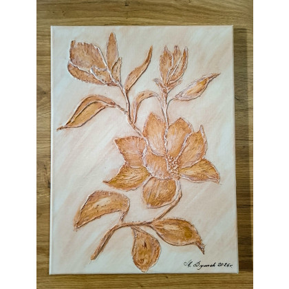 Marzena Dymek - obrazy akryl - WYJĄTKOWY OBRAZ STRUKTURALNY Z TEKSTURĄ 3D SUROWA ELEGANCJA STYL JAPANDI (darmowa dostawa) foto #4