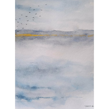 Paulina Lebida - obrazy akwarela - Pejzaż-  dwie akwarele  formatu 32/24 cm foto #2