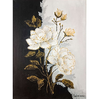 EKSKLUZYWNA DEKORACJA GLAMOUR - OBRAZ STRUKTURALNY Z TEKSTURĄ 3D ESENCJA ELEGANCJI (darmowa dostawa), Marzena Dymek, obrazy akryl