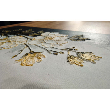 Marzena Dymek - obrazy akryl - EKSKLUZYWNA DEKORACJA GLAMOUR - OBRAZ STRUKTURALNY Z TEKSTURĄ 3D ESENCJA ELEGANCJI (darmowa dostawa) foto #2