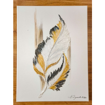 Marzena Dymek - obrazy akryl - TRYPTYK GLAMOUR ZŁOTO I CZERŃ – Nowoczesne Obrazy Strukturalne 90/110x40cm (darmowa dostawa) foto #2