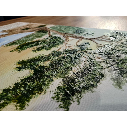 Marzena Dymek - obrazy akryl - OBRAZ STRUKTURALNY 3D Z DEDYKACJĄ - BLASKU BRZEG - GOTOWY POMYSŁ NA SPERSONALIZOWANY PREZENT foto #2