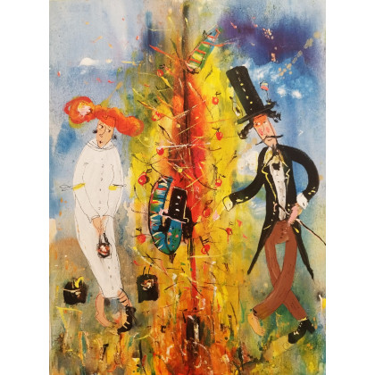 Adam i Ewa..., Dariusz Grajek, olej + akryl