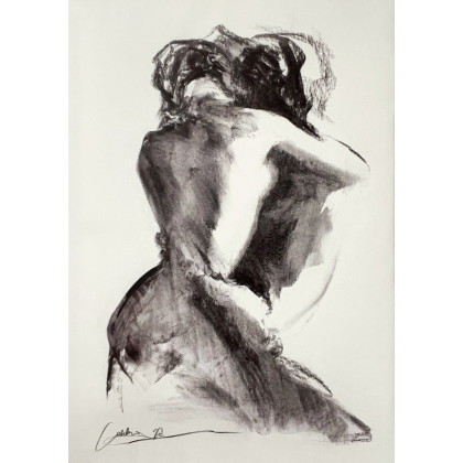 Razem 100x70, Studio.Sensual, rysunek węglem