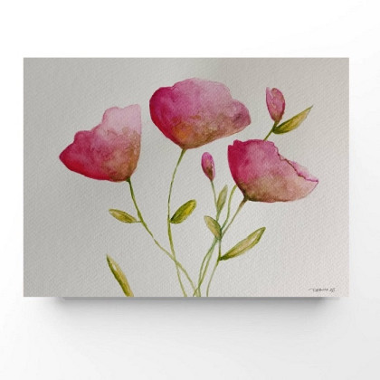 Maki-  akwarela formatu 18/24 cm, Paulina Lebida, obrazy akwarela