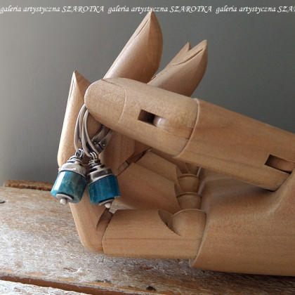 szarotka - kolczyki - PRYWATNE OCEANY kolczyki z apatytu i srebra foto #4