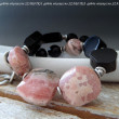 PINK-BLACK bransoletka z rodochrozytu, turmalinu, onyksu i srebra