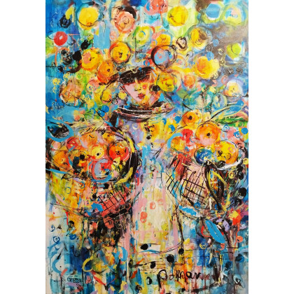 Pomarańczarka...., Dariusz Grajek, olej + akryl