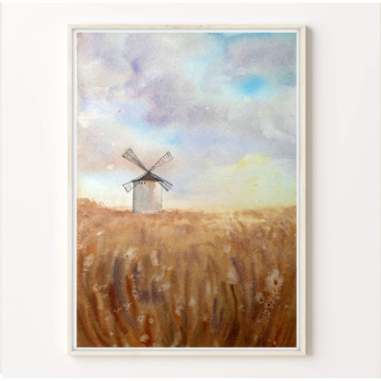 Akwarela A4. Stary młyn, Małgorzata Domańska ART, obrazy akwarela