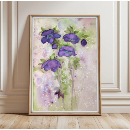 Akwarela A3. Ciemiernik, Małgorzata Domańska ART, obrazy akwarela