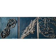 TRYPTYK RELIEF ŚCIENNY - MALARSTWO RZEŹBIARSKIE - 3 W CENIE 2SZT.