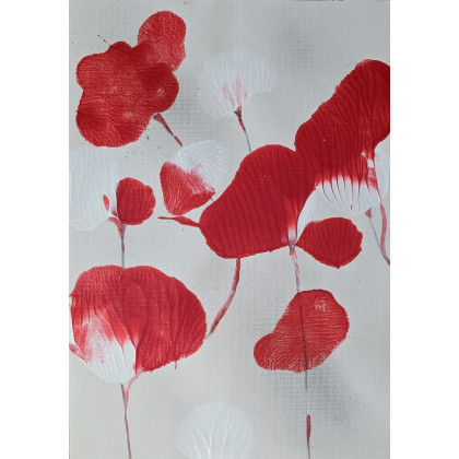 Ewa Mościszko - obrazy tech. mieszana - Kompozycja maki na plotnie , bez ramy foto #1