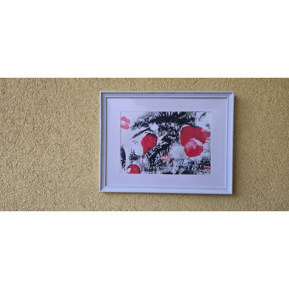 Ewa Mościszko - obrazy tech. mieszana - Kompozycja maki na plotnie , bez ramy foto #4