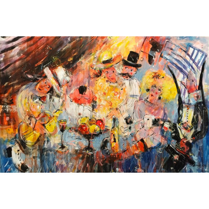 Dariusz Grajek - olej + akryl - Impreza u Bazyla... foto #1