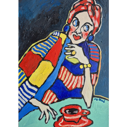 Marlena Kuć - obrazy olejne - kobieta która słucha siebie foto #2