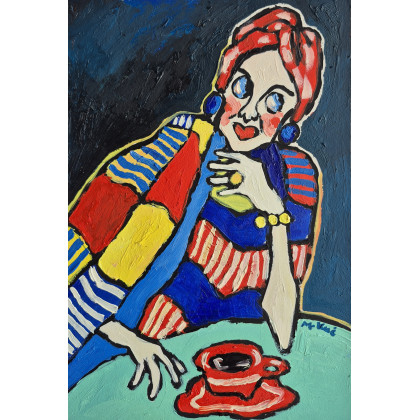 Marlena Kuć - obrazy olejne - kobieta która słucha siebie foto #3