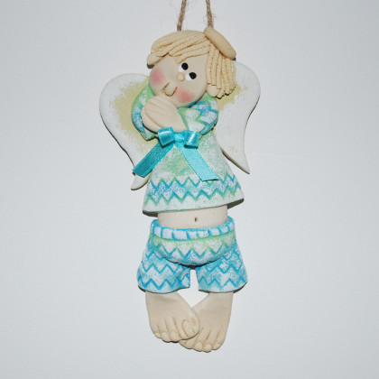 zgadnij moje imię - aniołek z masy solnej, prezent, dekoracja, magosza, anioły i aniołki