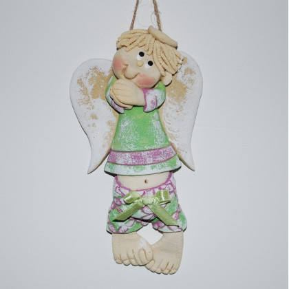 mówią, że jestem Maciej - aniołek z masy solnej, prezent, dekoracja, magosza, anioły i aniołki