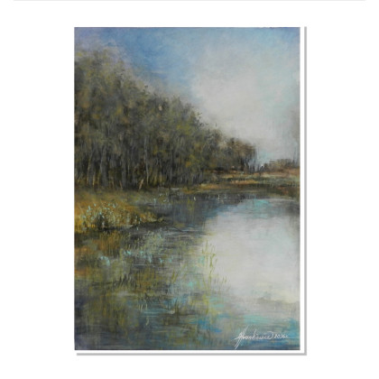 ,,Na skraju lasu,,- nastrojowa akwarela wertykalny format, Jolanta Frankiewicz, obrazy akwarela