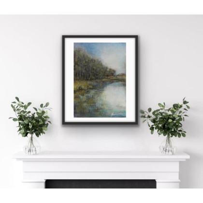 Jolanta Frankiewicz - obrazy akwarela - ,,Na skraju lasu,,- nastrojowa akwarela wertykalny format foto #1