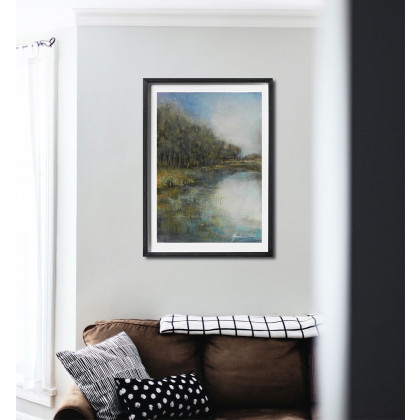 Jolanta Frankiewicz - obrazy akwarela - ,,Na skraju lasu,,- nastrojowa akwarela wertykalny format foto #4