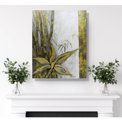 Złoty bambus - obraz akrylowy, Jolanta Frankiewicz, obrazy akryl