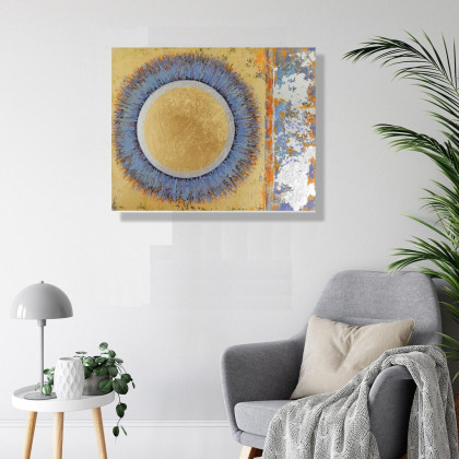 Jolanta Frankiewicz - obrazy akryl - Słoneczny kwiat - metaliczny obraz akrylowy foto #1