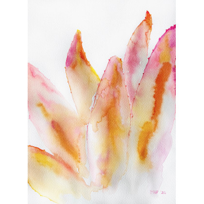 Marta Hajduk-Pawlica - obrazy akwarela - Aloes róż/pomarańcz A4 - akwarela foto #1