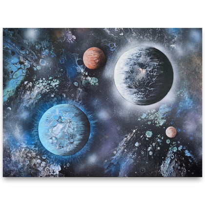 Kosmos - Akryl na płótnie 60x80, Elżbieta Hanarz, obrazy akryl