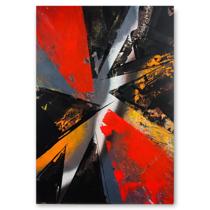 Abstrakcja akryl na płótnie 50x70, Elżbieta Hanarz, obrazy akryl