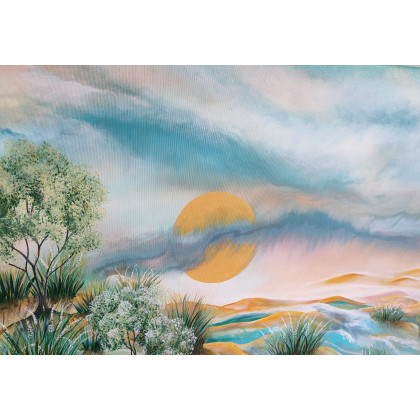 Elżbieta Hanarz - obrazy akryl - Cichy poranek - Krajobraz akrylowy na płótnie 50x80 foto #2