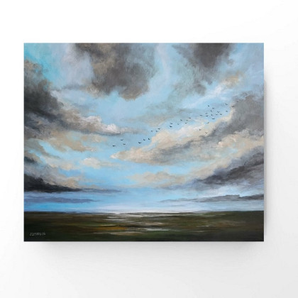 Błękitne popołudnie  - obraz akrylowy 50/60 cm, Paulina Lebida, obrazy akryl