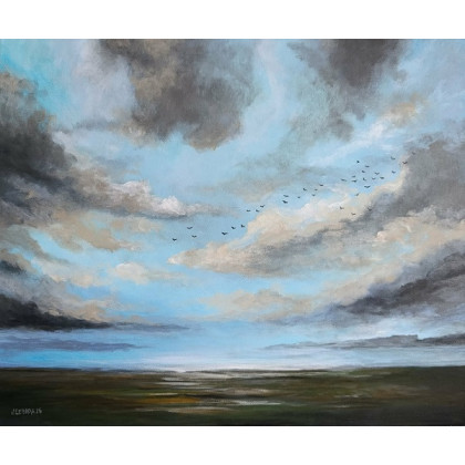 Paulina Lebida - obrazy akryl - Błękitne popołudnie  - obraz akrylowy 50/60 cm foto #4