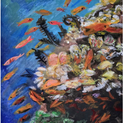 Underwater, Krystyna Mościszko, obrazy akryl