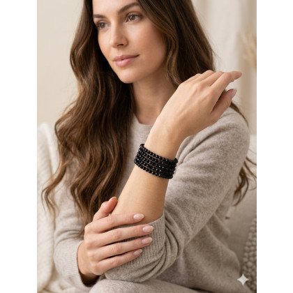 Bransoletka lśniąca z fasetowanych kryształków, unikatart, bransoletki