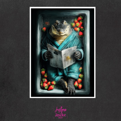 Justyna Jaszke - Grafika cyfrowa - Zwierzęta w kąpieli - zestaw 9 grafik 15x21 cm foto #1