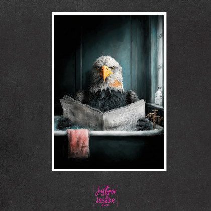 Justyna Jaszke - Grafika cyfrowa - Zwierzęta w kąpieli - zestaw 9 grafik 15x21 cm foto #2