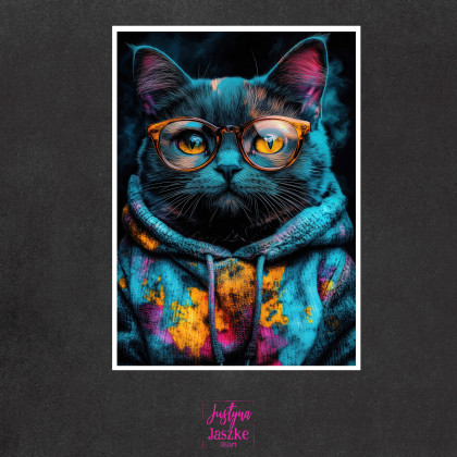 Justyna Jaszke - Grafika cyfrowa - Hipsterskie koty 1 - zestaw 9 grafik 15x21 cm foto #1