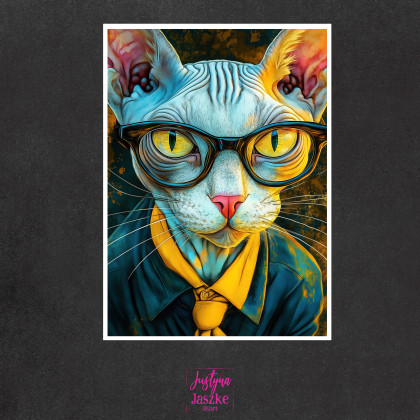 Justyna Jaszke - Grafika cyfrowa - Hipsterskie koty 1 - zestaw 9 grafik 15x21 cm foto #2