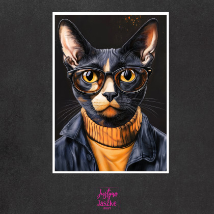 Justyna Jaszke - Grafika cyfrowa - Hipsterskie koty 2 - zestaw 9 grafik 15x21 cm foto #2