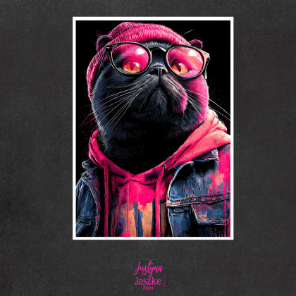 Justyna Jaszke - Grafika cyfrowa - Miejskie koty - zestaw 9 grafik 15x21 cm foto #1