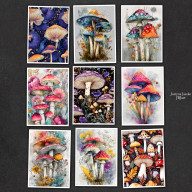 MAGICZNE GRZYBY - ZESTAW 9 GRAFIK 15X21 CM