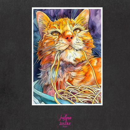 Justyna Jaszke - Grafika cyfrowa - Kot Rudolf i Luna - zestaw 9 grafik 15x21 cm foto #2