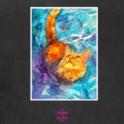 Justyna Jaszke - Grafika cyfrowa - Kot Rudolf i Luna - zestaw 9 grafik 15x21 cm foto #3