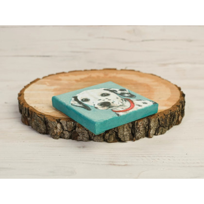 Joanna Podolska - obrazy akryl - Dalmatyńczyk, obraz 10x10cm foto #1