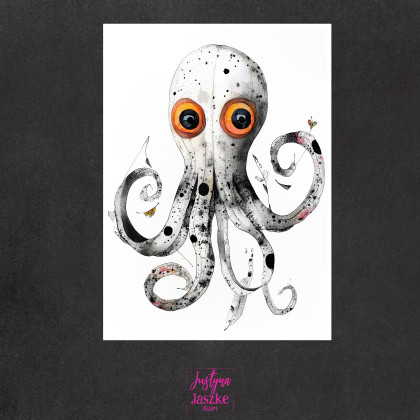 Justyna Jaszke - Grafika cyfrowa - Ośmiornice - zestaw 9 grafik 15x21 cm foto #2