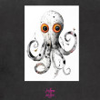 Ośmiornice - zestaw 9 grafik 15x21 cm