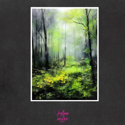 Justyna Jaszke - Grafika cyfrowa - Pastelowy las - zestaw 9 grafik 15x21 cm foto #1