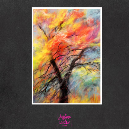 Justyna Jaszke - Grafika cyfrowa - Pastelowy las - zestaw 9 grafik 15x21 cm foto #3